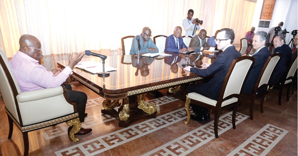 President Akufo-Addo in a meeting with management of GB Food at the Jubilee House in Accra