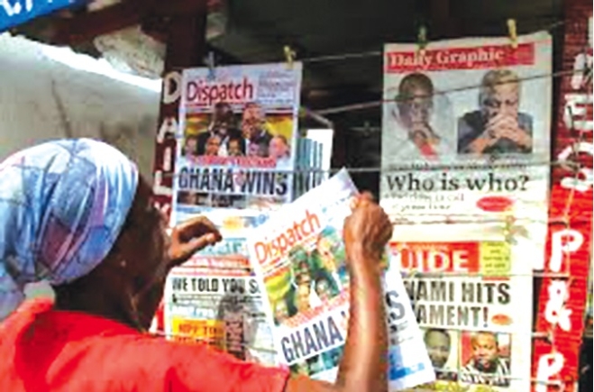 A newspaper stand depicting the vibrancy of the media