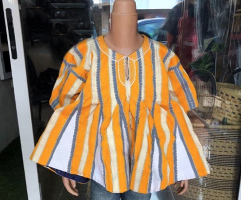 The prices of hand sewn Fugu from the Northern Region range between GH¢150 to GH¢250 for children. Photo credit: Nock Afriq Vogue