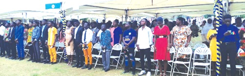Some students taking the matriculation oath