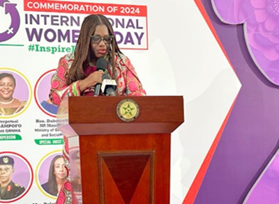 Nana Oye Bampoe Addo delivering her address