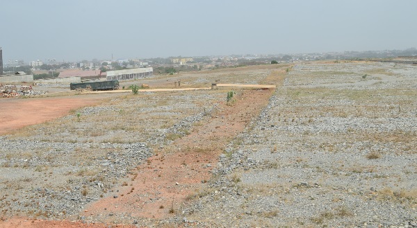 An aerial view of the commencement of the Northern Apron Project