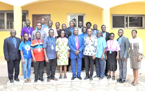 Rt Rev. Dr Lt Col Bliss Divine Agbeko (middle), moderator of the General Assembly of EPCG and some of the participants