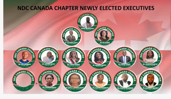 NDC Canada Chapter inaugurates new executives, emphasizes unity ahead of 2024 Elections