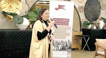 Mrs Aisha Al Fardan giving her welcome address