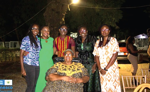 Prof. Esi Sutherland-Addy (seated), an author, writer and a Professor of African Studies, University of Ghana, with some female authors