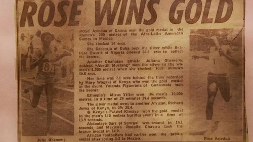 Amankwaah keeps scrapbooks to look back on her sporting achievements, including her 200m gold medal at the Afro-Latin American Games in Mexico in 1973
