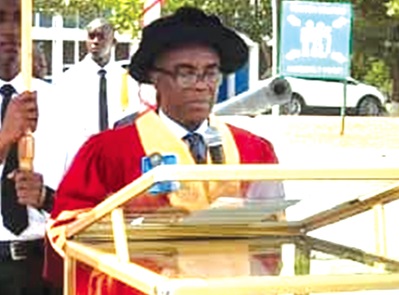 Dr Jethro W Brooks, Jr, acting Vice-Chancellor of the Regional Maritime University, addressing the gathering