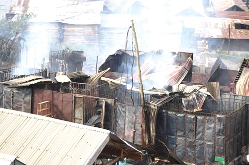 Some of the shops at Race Course Market in Kumasi which were affected by the fire
