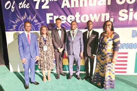 Dr Eric Nkansah (3rd from right), Director-General of GES, and Wendy Enyonam Addy-Lamptey (right), Head of National Office of WAEC, Ghana, with the winners after the presentation of the awards