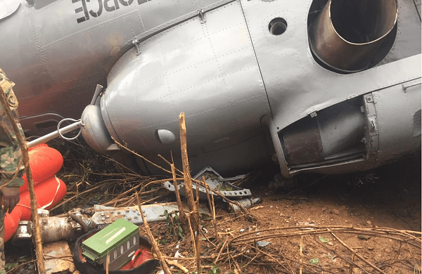 The Air Force helicopter made an emergency landing near Agona Nkwanta