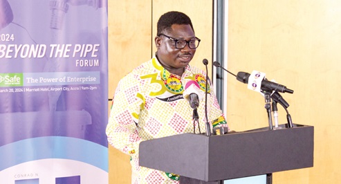 Amidu Issahaku Chinnia, Deputy Minister of Sanitation, Works and Housing, delivering his address at the forum. Picture: ERNEST KODZI