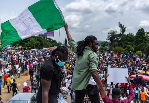 File photo: Some Nigerian protesters 