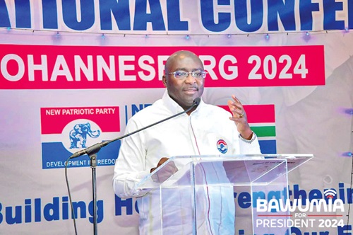 Dr Mahamudu Bawumia,  NPP flag bearer, speaking at the conference