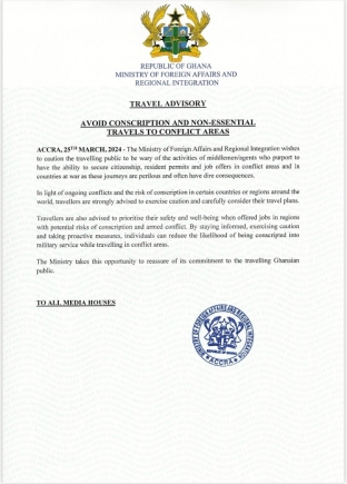 Statement by the Ministry of Foreign Affairs