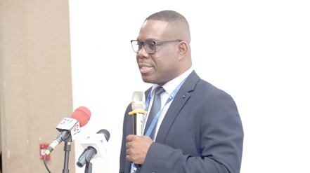 Dr Eric Oduro Osae, Director-General, Internal Audit Agency, addressing the workshop in Accra. Picture: ELVIS NII NOI DOWUONA