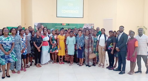 Elizabeth Patterson (arrowed), Founder of Girls Education Initiatives Ghana, with some patrons of the conference
