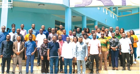 Kojo Oppong Nkrumah, Minister of Works and Housing, with directors and agency heads of the ministry 