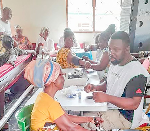  Some of the senior citizens going through the screening exercise 