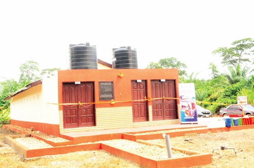 The 24-seater water closet facility The 24-seater water closet facility