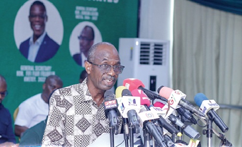 Johnson Asiedu Nketiah, Chairman, NDC, addressing the press conference