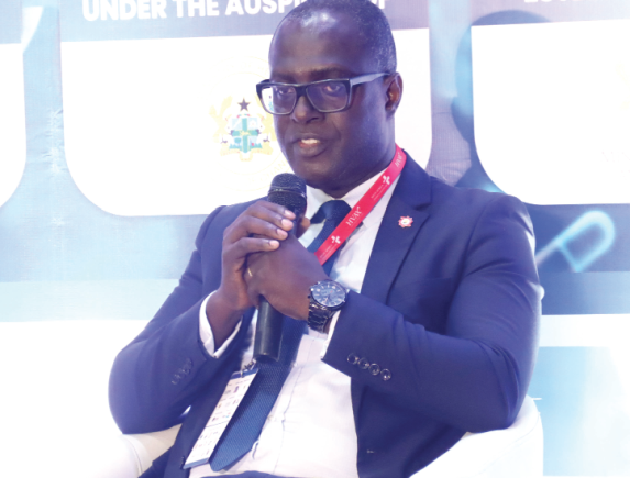  Dr Agyeman Badu (right), Director of Compliance &amp; Enforcement, Health Facilities Regulatory Authority, addressing the event. Picture: ELVIS NII NOI DOWUONA 