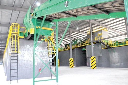 Sections of the recycling plant