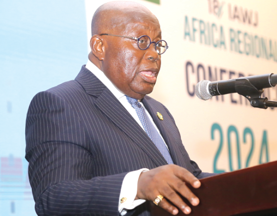  President Akufo-Addo  addressing the conference in Accra. Picture: SAMUEL TEI ADANO