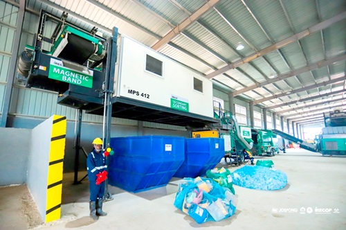 A section of the recycling plant