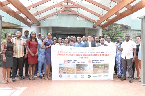 Participants and officials at the event in Accra. Picture: CALEB VANDERPUYE