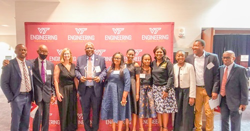 Prof Fred McBagonluri (4th from left), President of Academic City University College, with some friends and family members after the honours