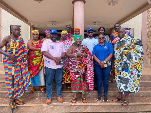 Kwadwo Odarno Appiah (3rd from left), Bono Regional Manager, NPA, and some members of the Bono Traditional Council after the programme 