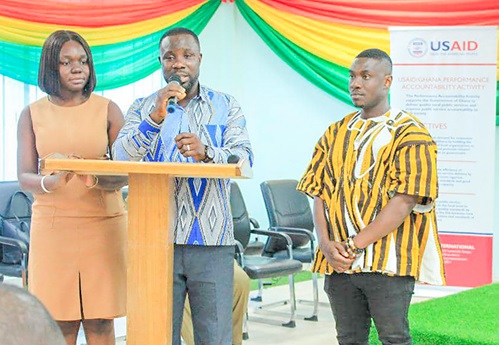  Abraham Asare, Programmes Manager of PAA, addressing the participants.