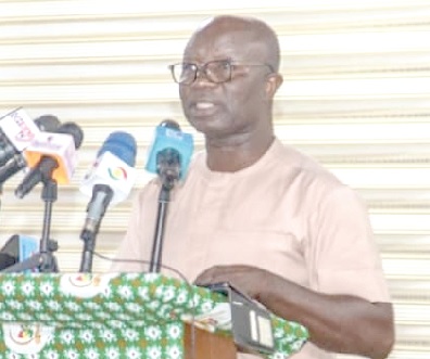 Osei Assibey Antwi, Director-General of the National Service Authority, addressing participants 