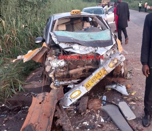 The taxi cab involved in the accident