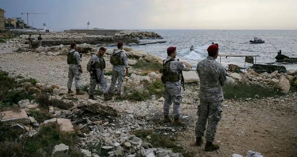 Soldiers from the Lebanese army surveyed the beach where the raid is said to have taken place