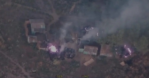 Image of the area hit by the Nigerian Airforce strike 