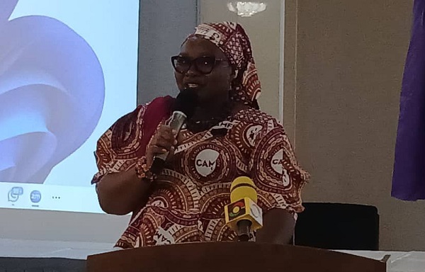 Fairuza Abdul-Rashid Safian, Executive Director of CAMFED Ghana speaking at the event