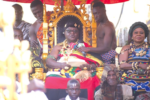  Otoobour Djan Kwasi II, the Aburihene, speaking at the durbar. Picture: DOUGLAS ANANE-FRIMPONG