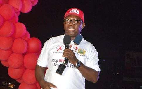 Dr Kyeremeh Atuahene, the Director-General of the Ghana AIDS Commission, speaking at the  launch
