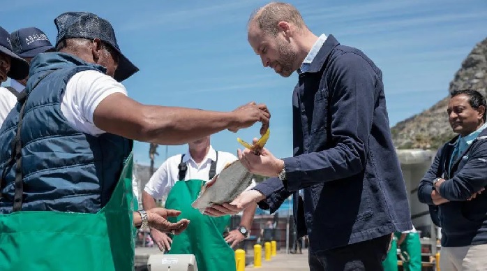 On his final day Prince William met fishermen who were part of a 2023 Earthshot finalist project