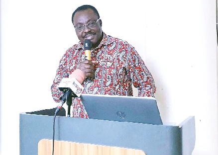 Prof. Joel Yarney, Director, Population Health Science, Korle Bu Teaching Hospital, addressing the participants. Picture: ERNEST KODZI