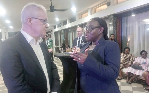 Professor Hugh Brady, President of Imperial College, London, interacting with Prof. Nana Aba Amfo, Vice-Chancellor of the University of Ghana