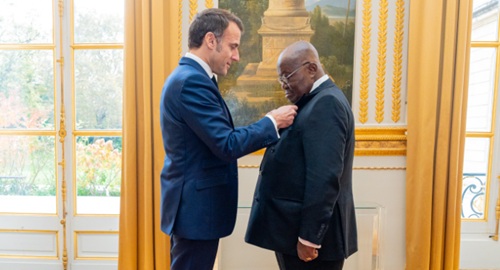 President Akufo-Addo honoured with France’s Grand Officier de la Légion d’Honneur