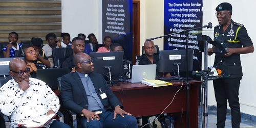 Dr George Akuffo Dampare, the Inspector-General of Police and Chairman of the National Election Security Taskforce, addressing the meeting