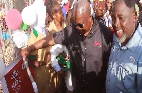 Former President Mahama inaugurating the facility. INSET: A view of the facility