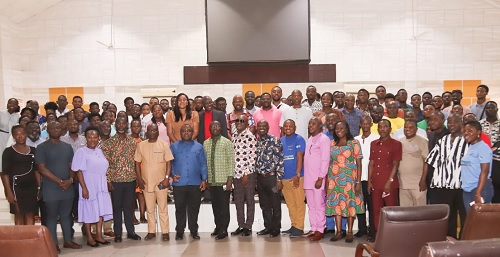 Service personnel and NSA officials after the ceremony