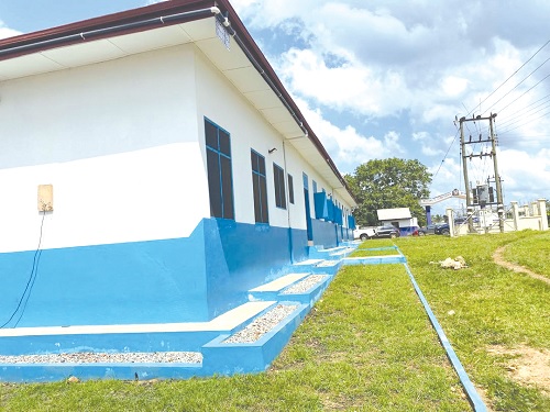 The front of the newly inaugurated classroom block The front of the newly inaugurated classroom block