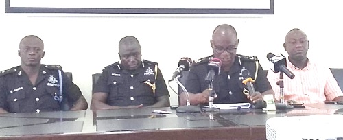 DCOP Kofi Adu (2nd from right) addressing the meeting
