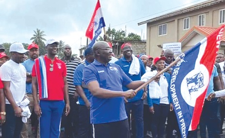  Dr Mahamudu Bawumia leading a health walk as part of campaigning